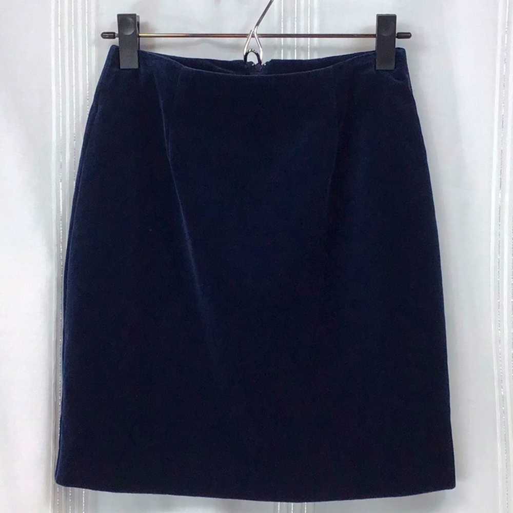 Hugo Buscati Midnight Blue Cotton Velvet Mini Skirt Sz.2